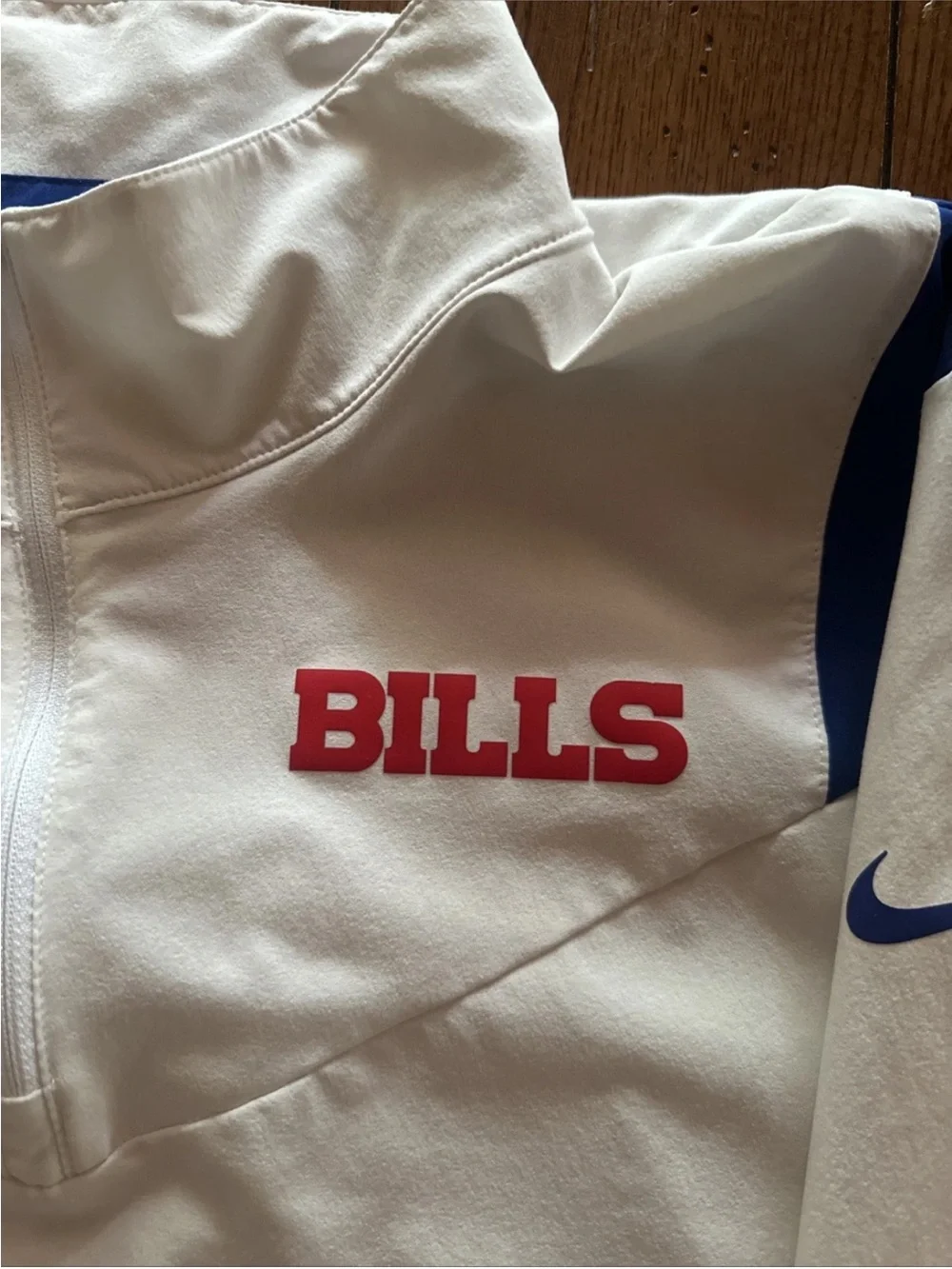 Nike Buffalo Bills NFL On Field Engineered Quarter Zip Travel Jacket Vented L